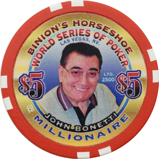 Horseshoe Club (Binion's) Casino Las Vegas Nevada $5 John Bonetti Millionaire Chip 2002