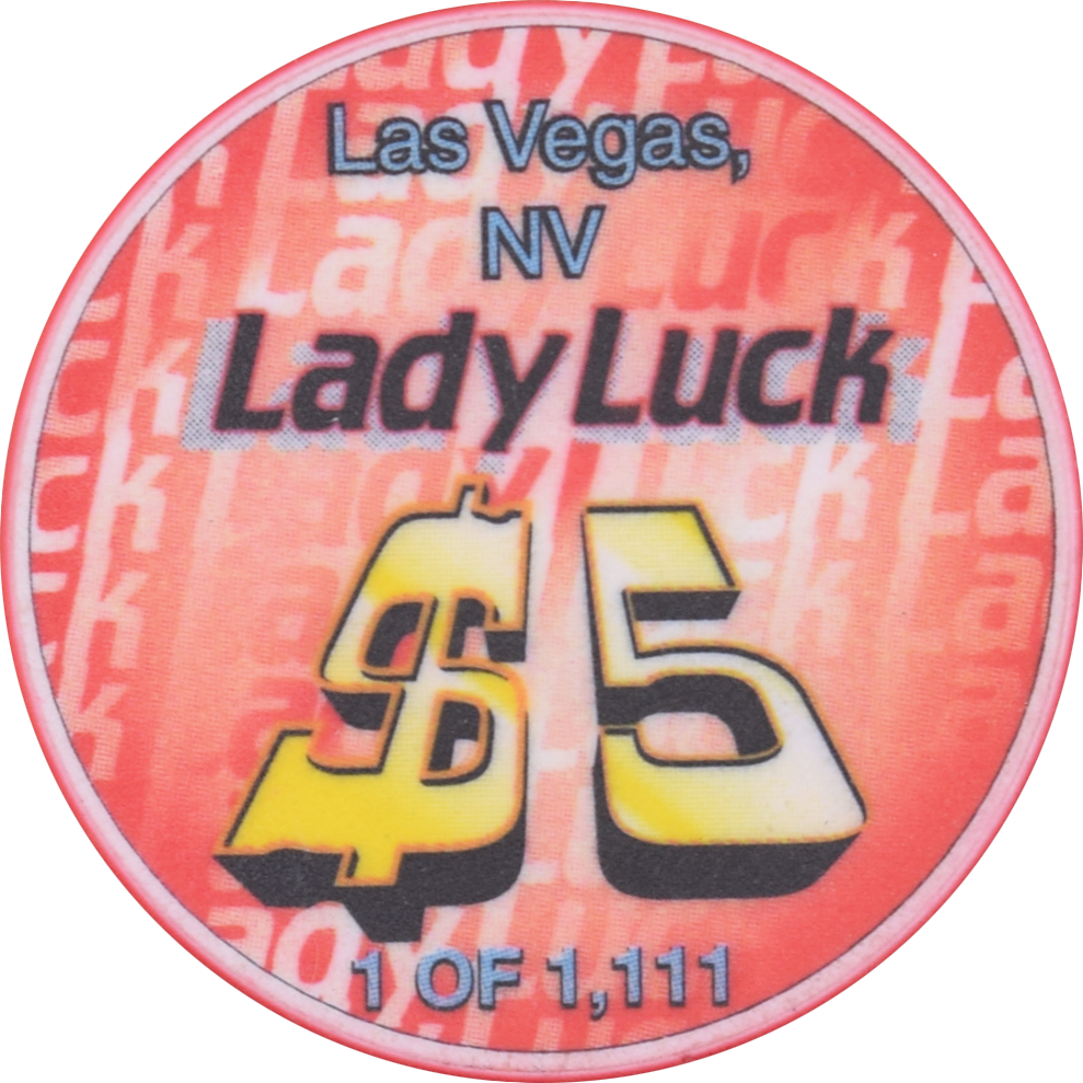 Lady Luck Casino Las Vegas Nevada $5 Memorial Day Chip 1997