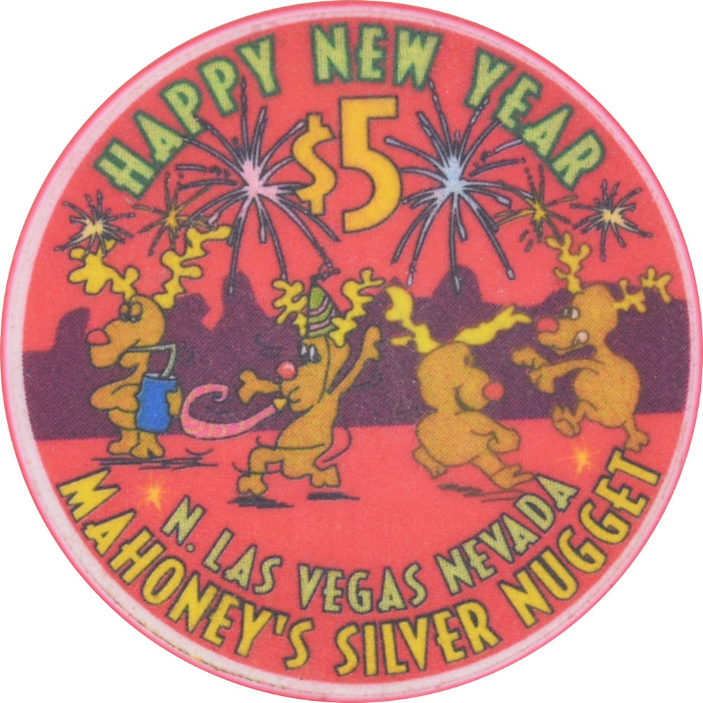 Mahoney's Silver Nugget Casino N. Las Vegas Nevada $5 Christmas / New Years Chip 1998