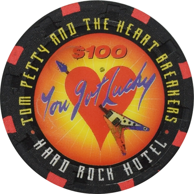 Hard Rock Casino Las Vegas Nevada $100 Tom Petty and the Heart Breakers Chip 1995