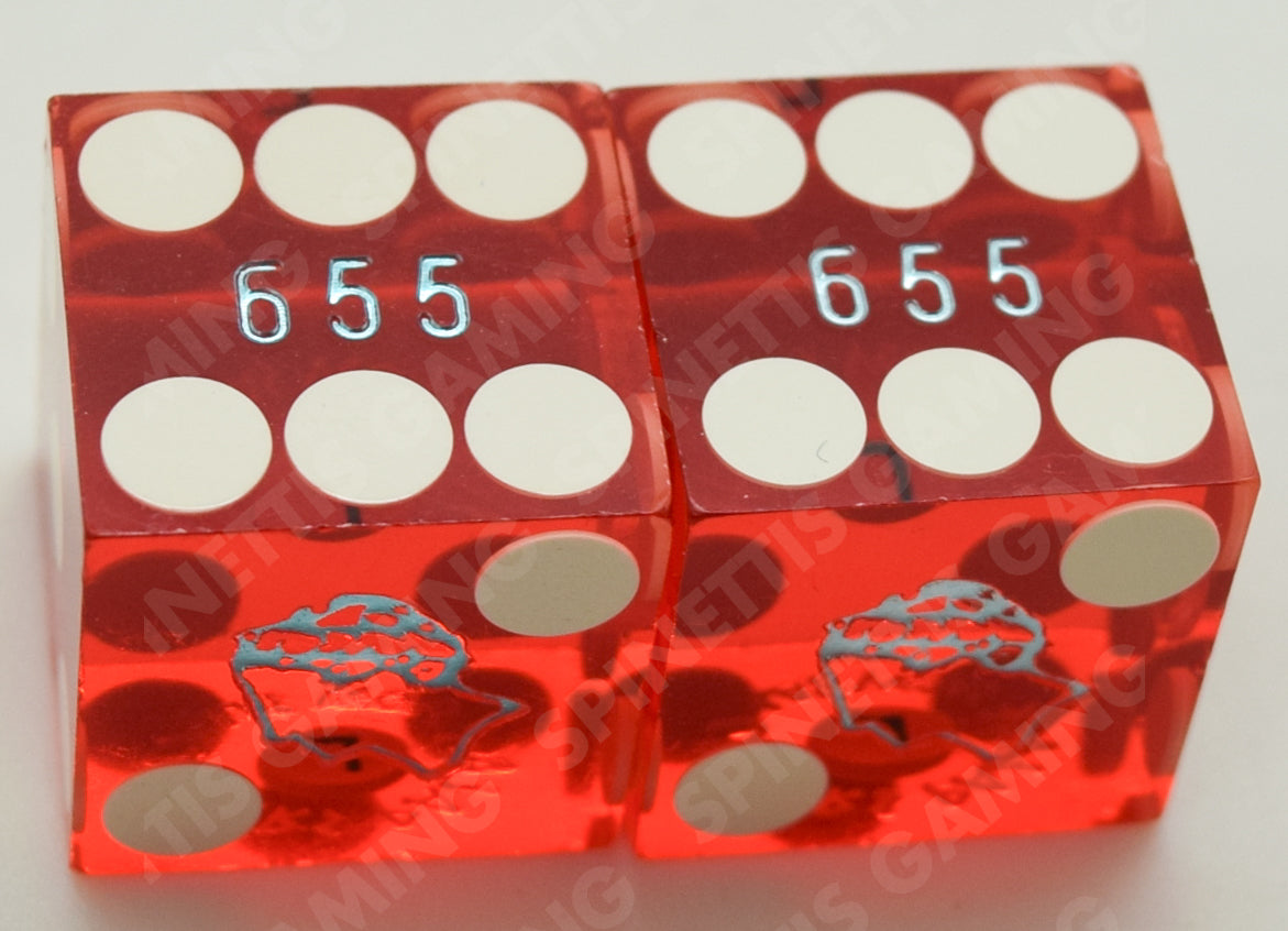 Caesars Palace Las Vegas Nevada Blue Foil Red Dice Pair Matching Numbers