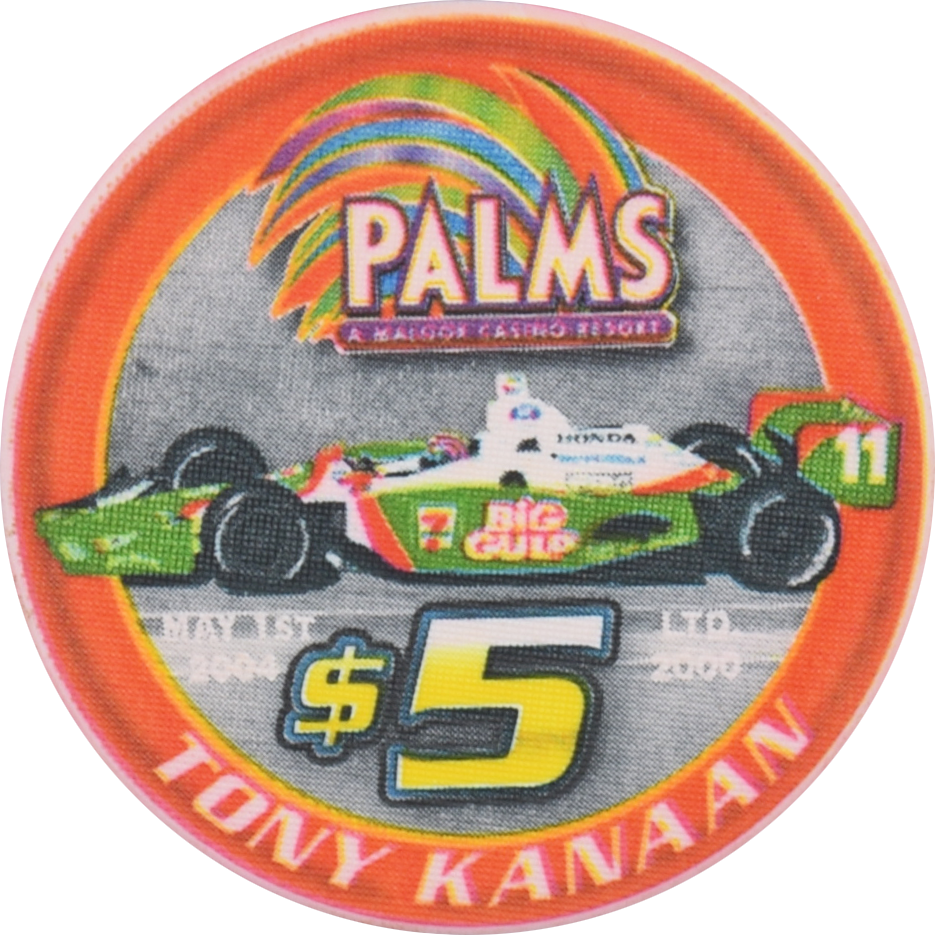 Palms Casino Las Vegas Nevada $5 Andretti Racing - Tony Kanaan Chip 2004