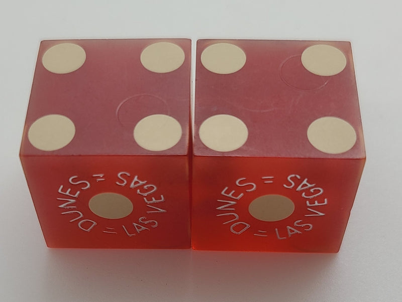 Dunes Casino Dice Las Vegas Nevada Matching Numbers 1970's Silver Foil