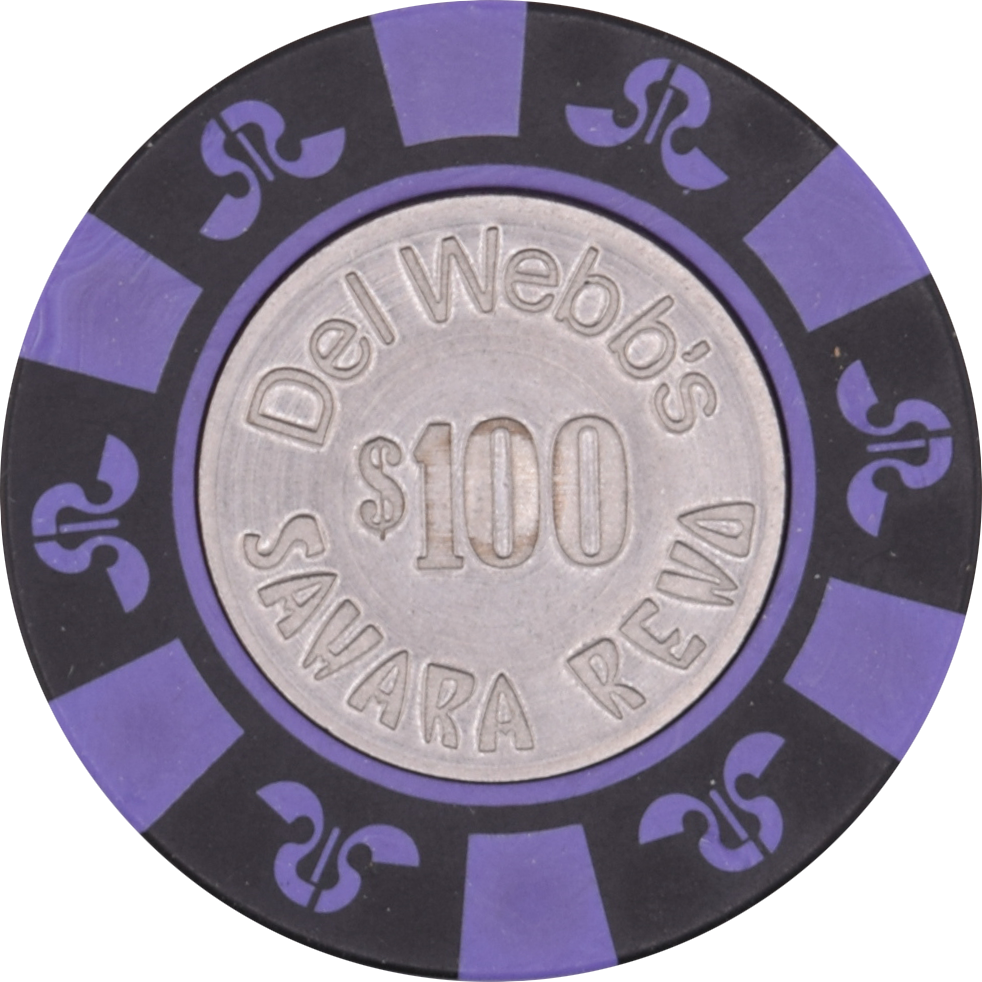 Sahara Del Webb's Casino Reno Nevada $100 Spun Chip 1990s