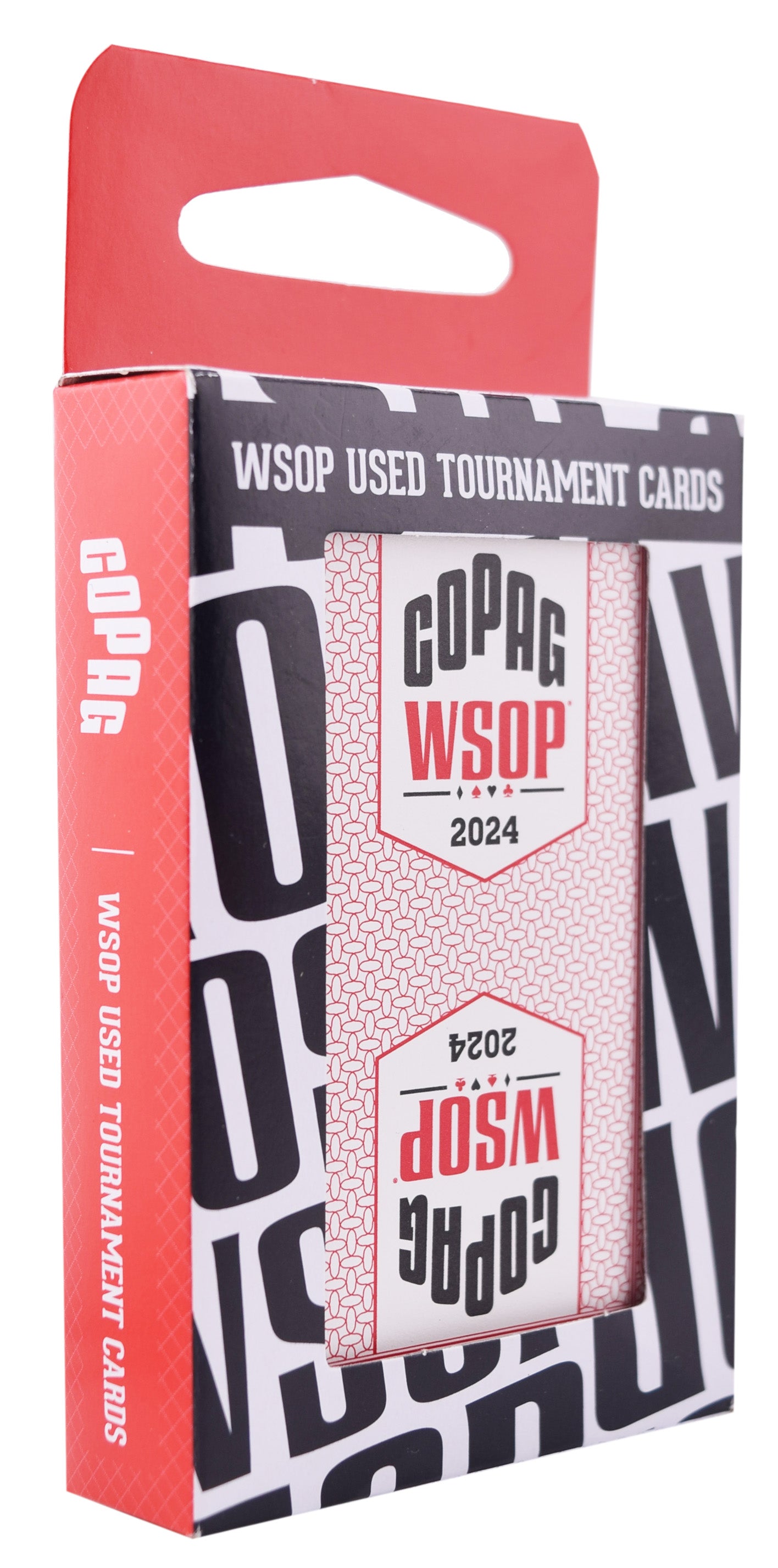 Copag WSOP 2024 Tournament Used 100% Plastic Playing Cards - Narrow Size (Bridge)Standard Index Black/Red Double Deck Set