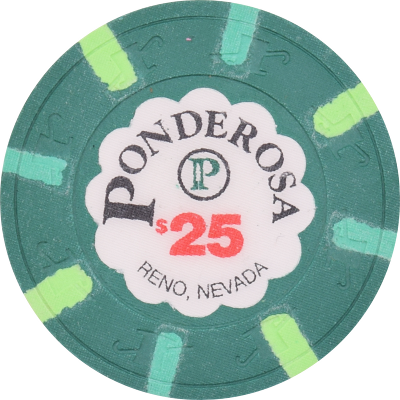 Ponderosa Casino Reno Nevada $25 Chip 1990