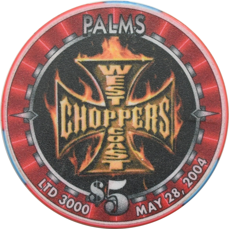 Palms Casino Las Vegas Nevada $5 West Coast Choppers Chip 2004