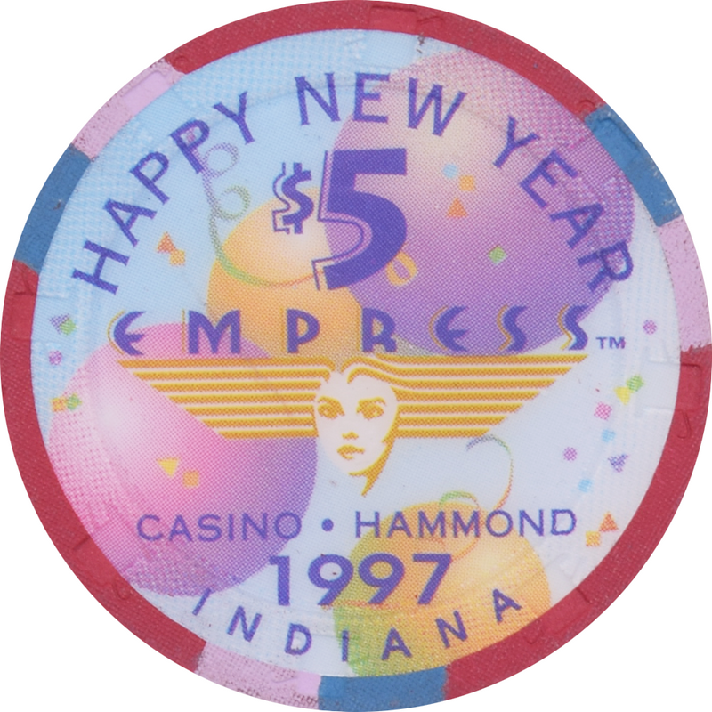 Empress Casino Hammond Indiana $5 Happy New Year Chip 1997