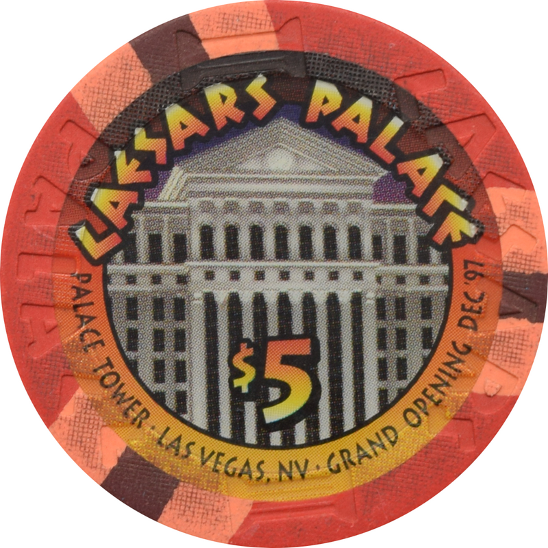 Caesars Palace Casino Las Vegas Nevada $5 Atlantis / Palace Tower Chip 1997