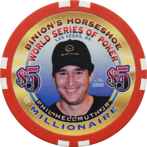 Horseshoe Club (Binion's) Casino Las Vegas Nevada $5 Phil Hellmuth Chip 2002