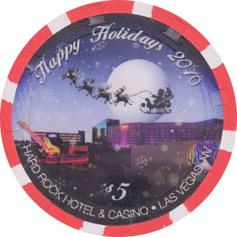 Hard Rock Casino Las Vegas Nevada $5 Christmas Chip 2010