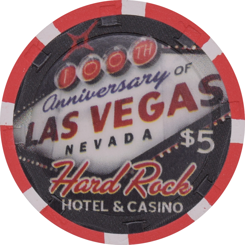 Hard Rock Casino Las Vegas Nevada $5 Las Vegas Centennial Chip 2005