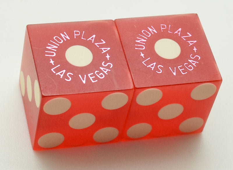 Union Plaza Casino Las Vegas Nevada Red Dice Pair Matching Numbers 1980's