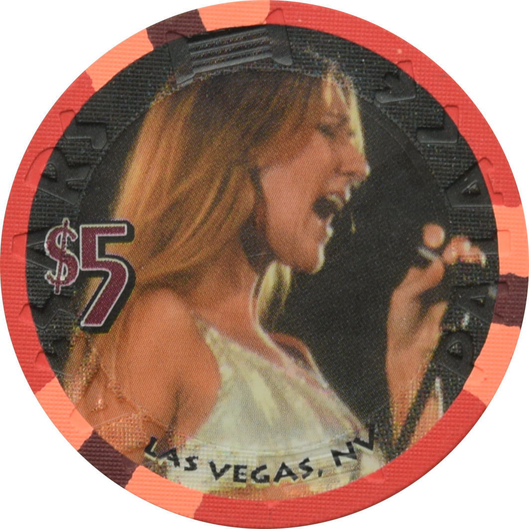 Caesars Palace Casino Las Vegas Nevada $5 Celine Dion Hand on Mic Chip 2003