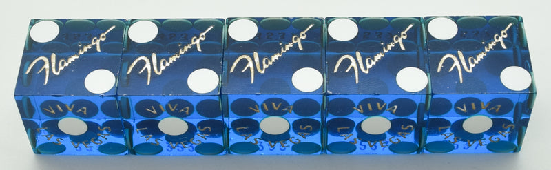 Flamingo Casino Las Vegas Nevada Stick of 5 Blue Dice