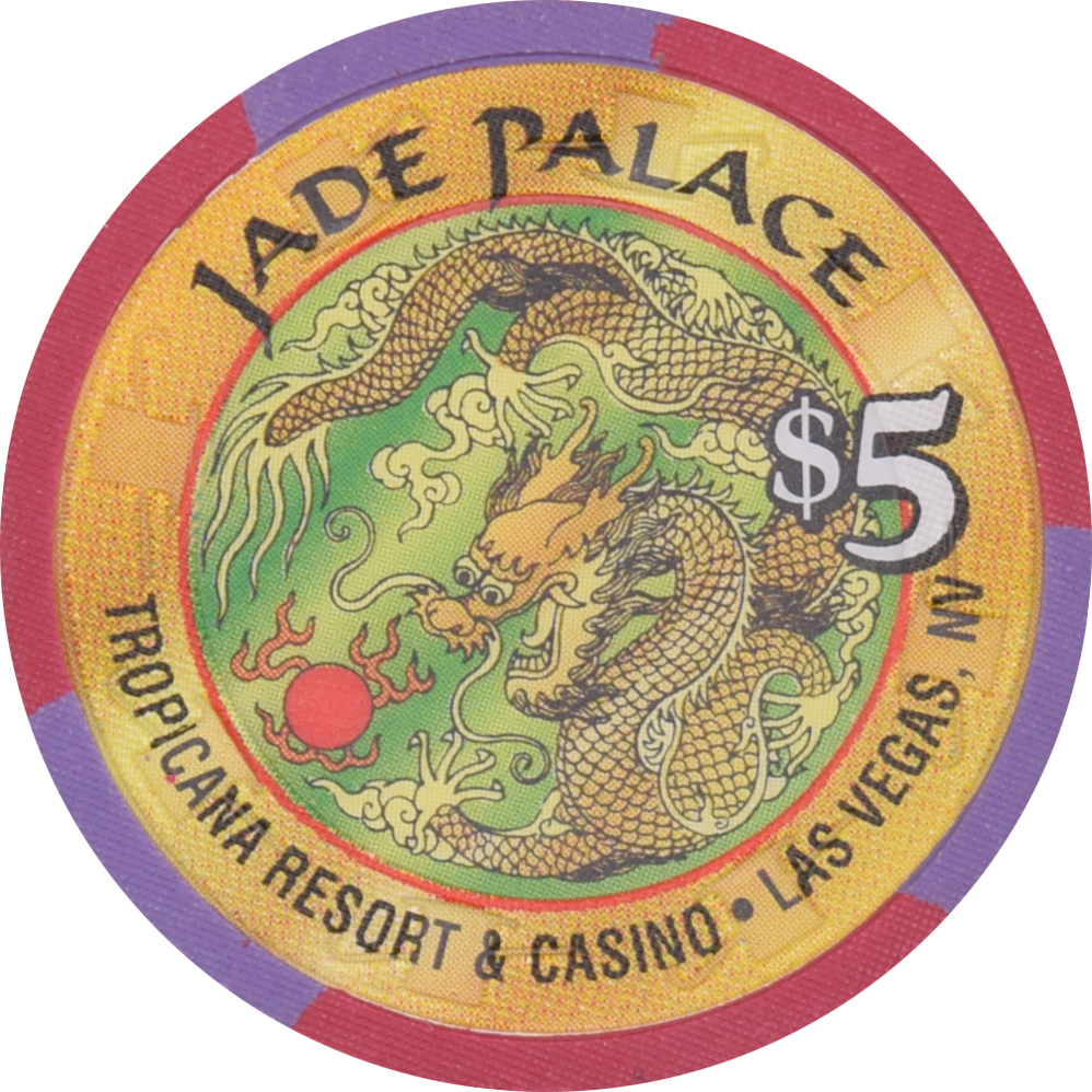 Tropicana Casino Las Vegas Nevada $5 Jade Palace Chip 1997