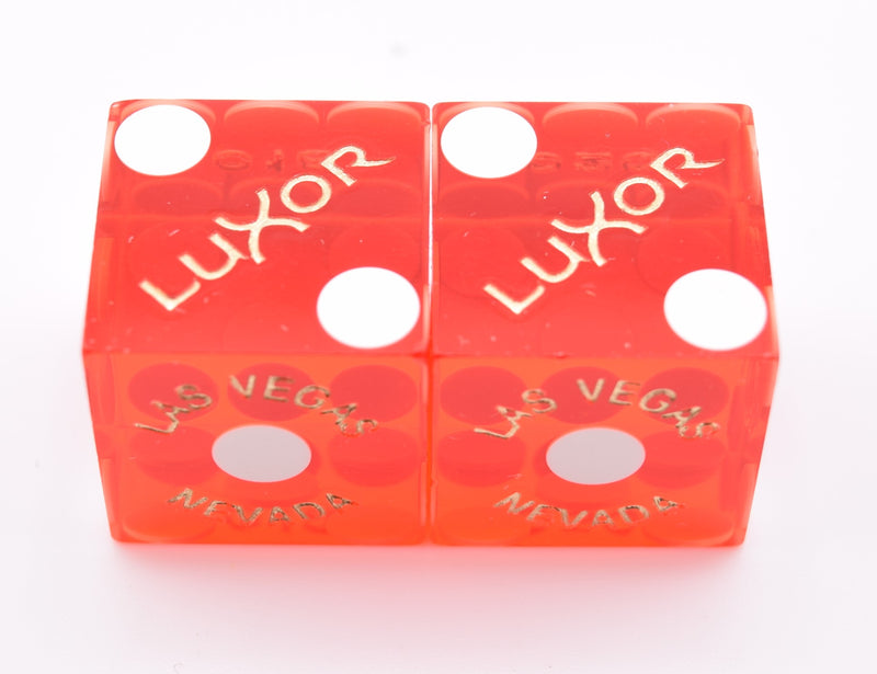 Luxor Casino Las Vegas Nevada Pair of Used Dice Matching Logo