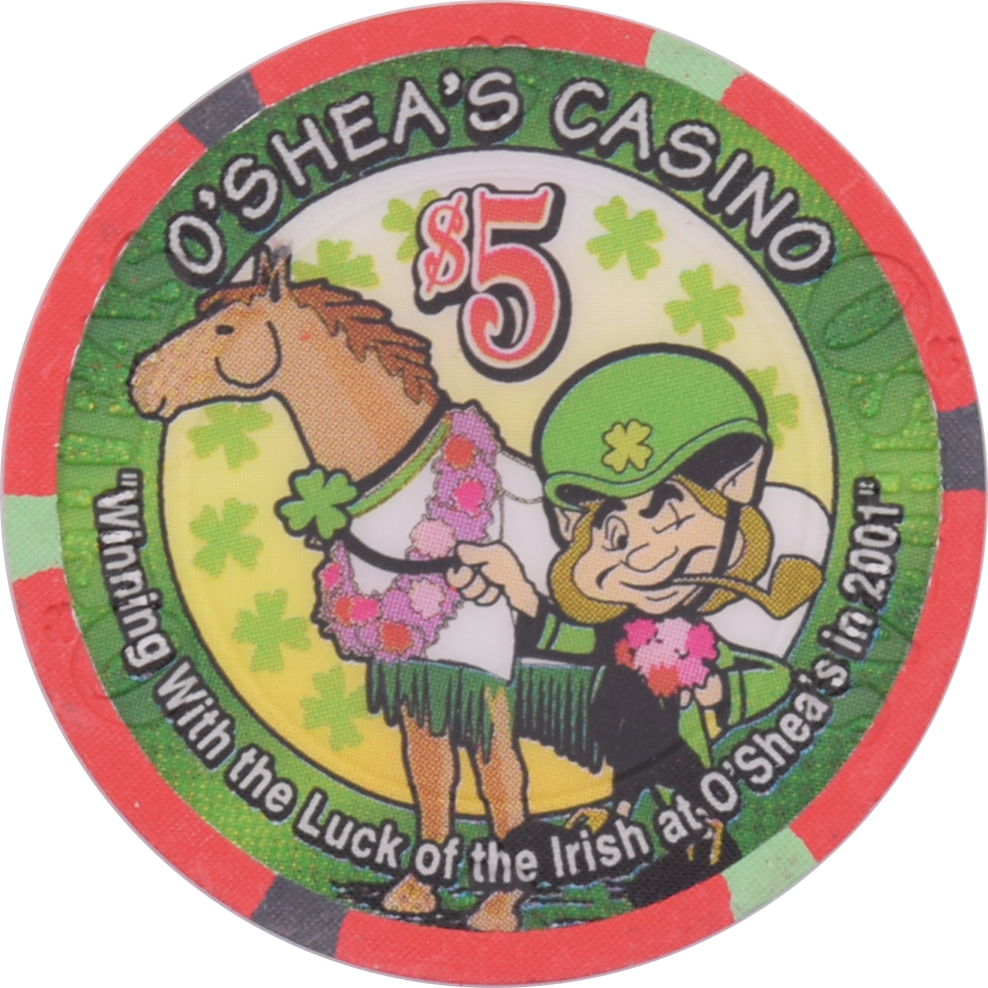 O'Sheas Casino Las Vegas Nevada $5 Run for the Roses Chip 2001