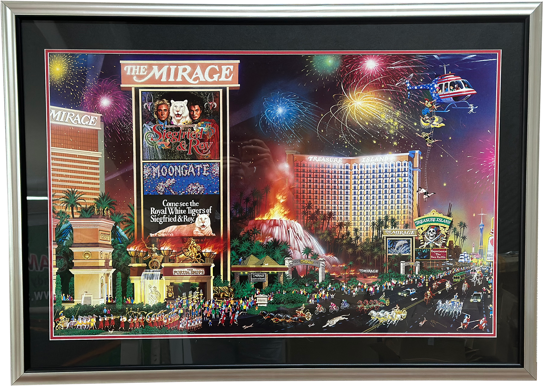 Original Mirage Casino Las Vegas Framed Poster - 40" x 27.5"