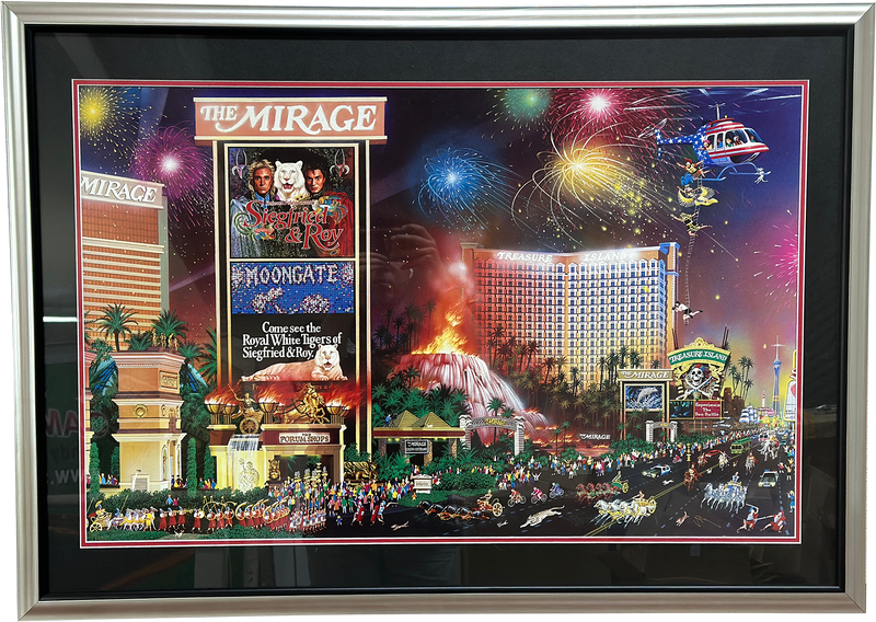 Original Mirage Casino Las Vegas Framed Poster - 40" x 27.5"