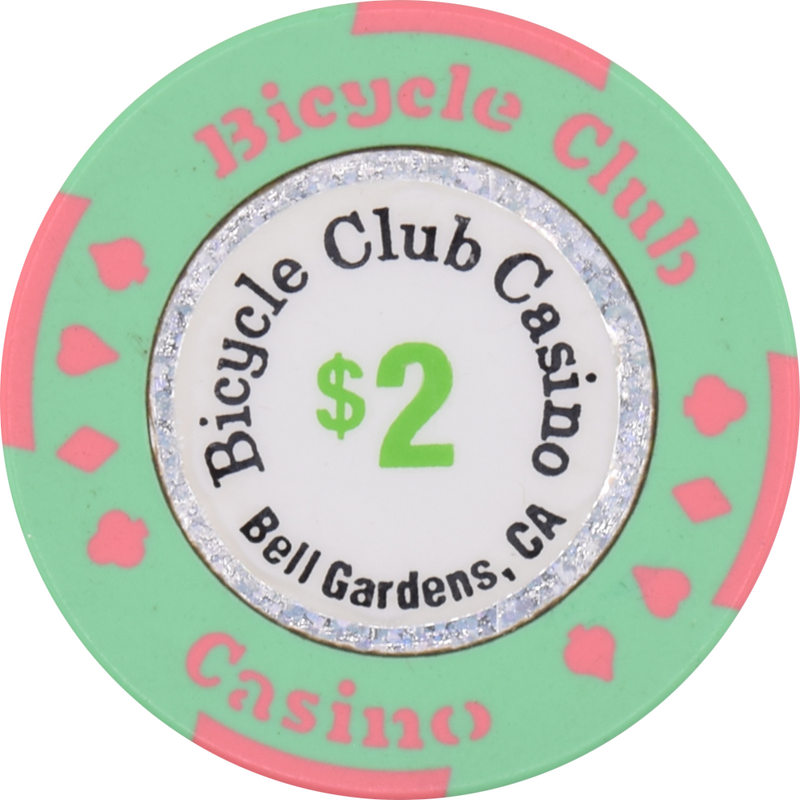 Bicycle Club Bell Gardens California $2 Chip