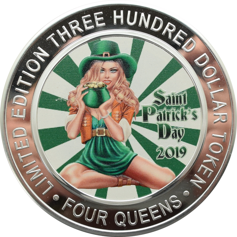 Four Queens Casino Las Vegas "St Patrick's Day" $300 Silver Strike .999 Fine Silver 2019