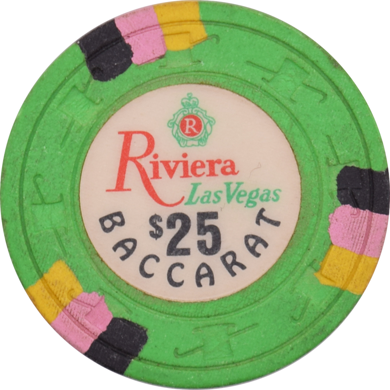 Riviera Casino Las Vegas Nevada $25 Baccarat Chip 1980 (Warped)