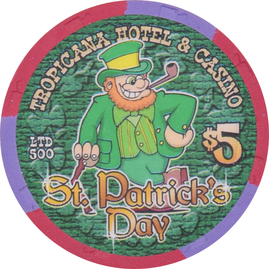 Tropicana Casino Las Vegas Nevada $5 St. Patrick's Day Chip 2004