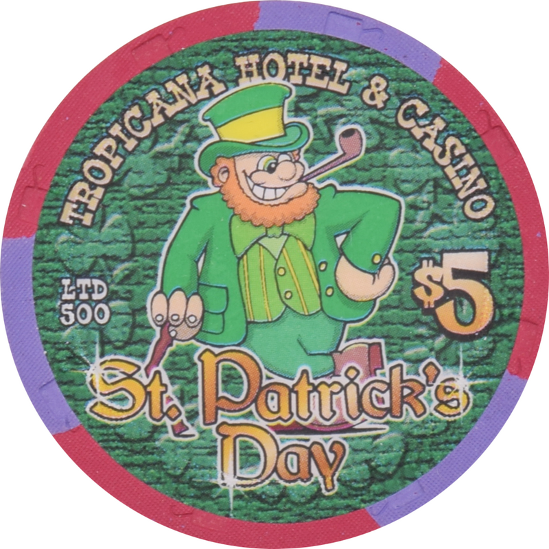 Tropicana Casino Las Vegas Nevada $5 St. Patrick's Day Chip 2004