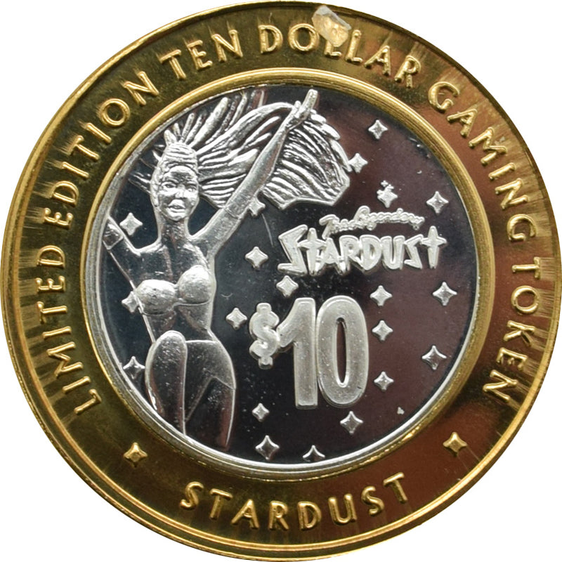 Stardust Casino Las Vegas "Stardust Showgirl" $10 Silver Strike .999 Fine Silver 2004