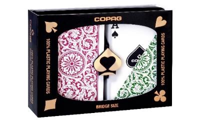 Copag 1546 Green/Burgundy Bridge Size 2 Deck Setup