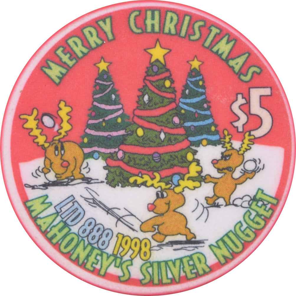 Mahoney's Silver Nugget Casino N. Las Vegas Nevada $5 Christmas / New Years Chip 1998