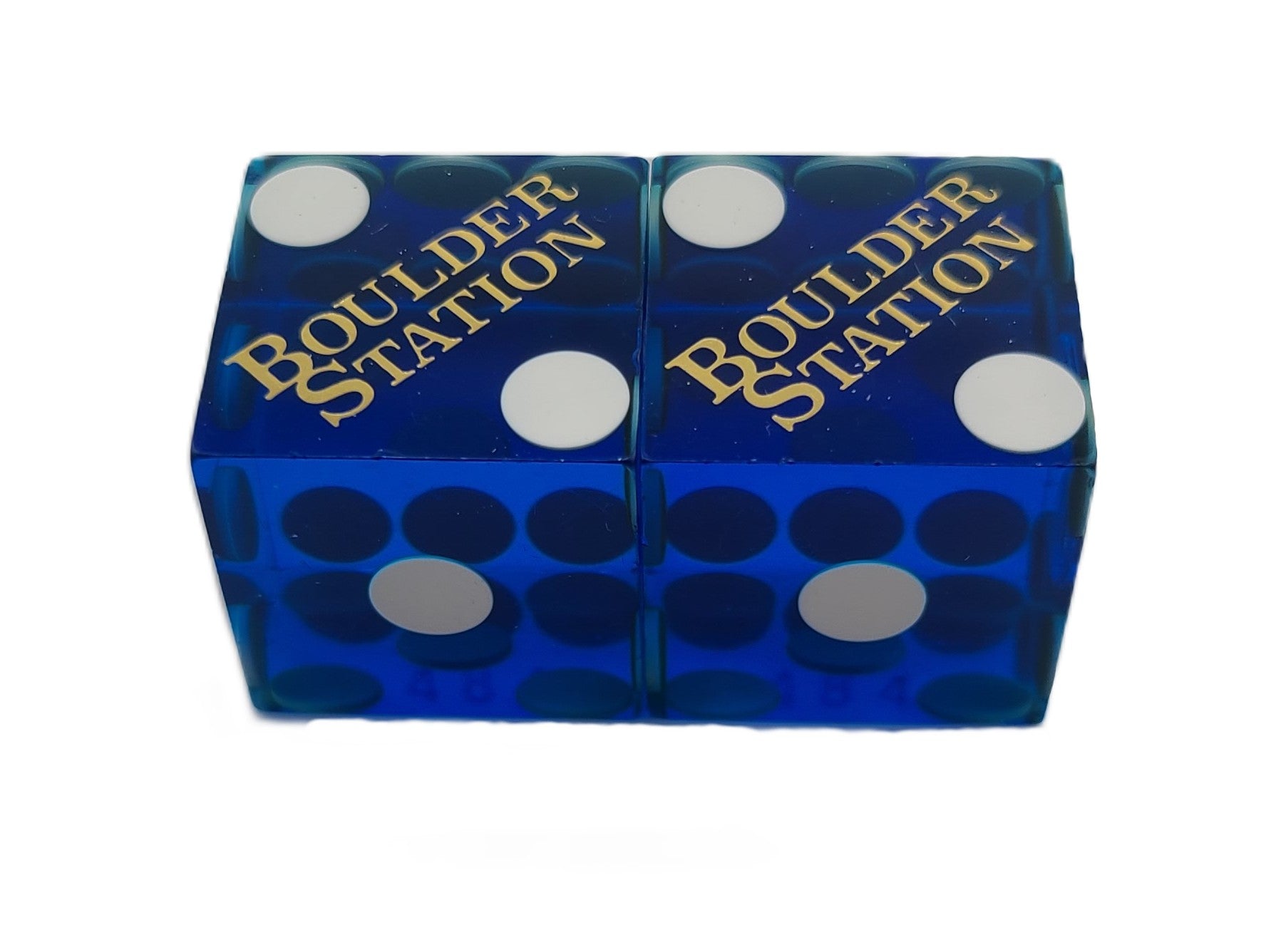 Boulder Station Casino Las Vegas Used Pair of Matching Blue Dice