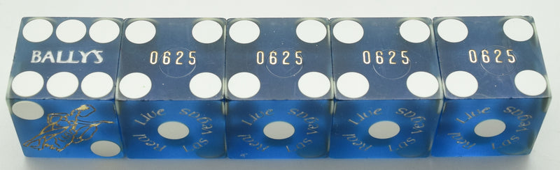 Bally's Casino Las Vegas Nevada Stick of 5 Blue Dice