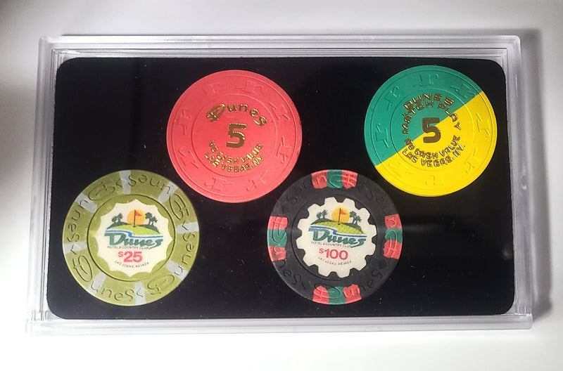 Set of 4 Dunes Casino Chips Las Vegas Nevada