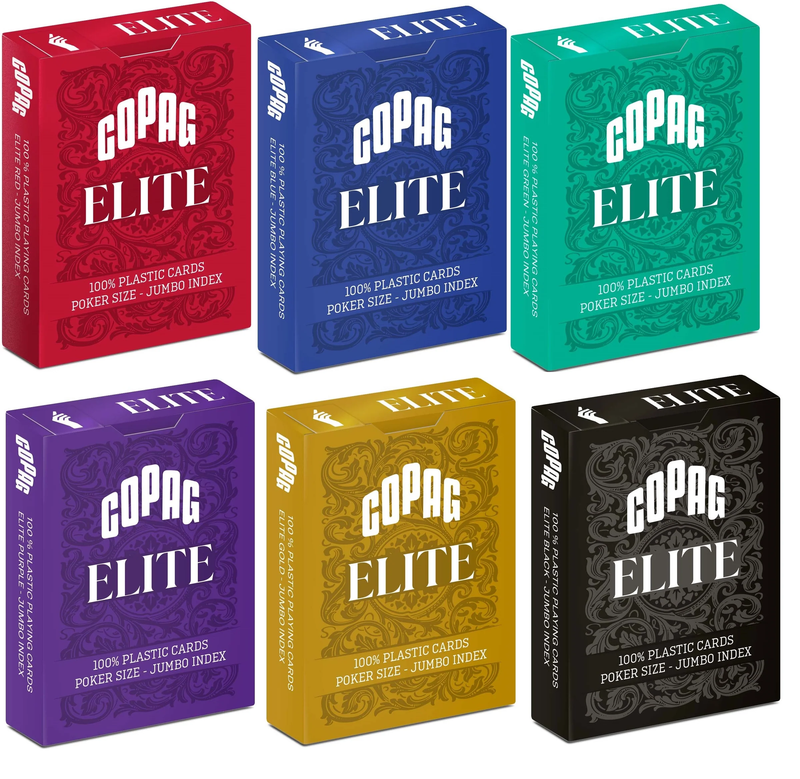 Copag Elite 100% Plastic Playing Cards - Poker Size Jumbo Index 12 Pack