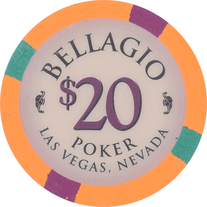 Bellagio Casino Las Vegas Nevada $20 Chip 1998