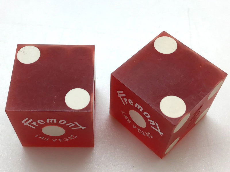 Fremont Casino Las Vegas Nevada Red Dice Pair Vintage Matching Numbers