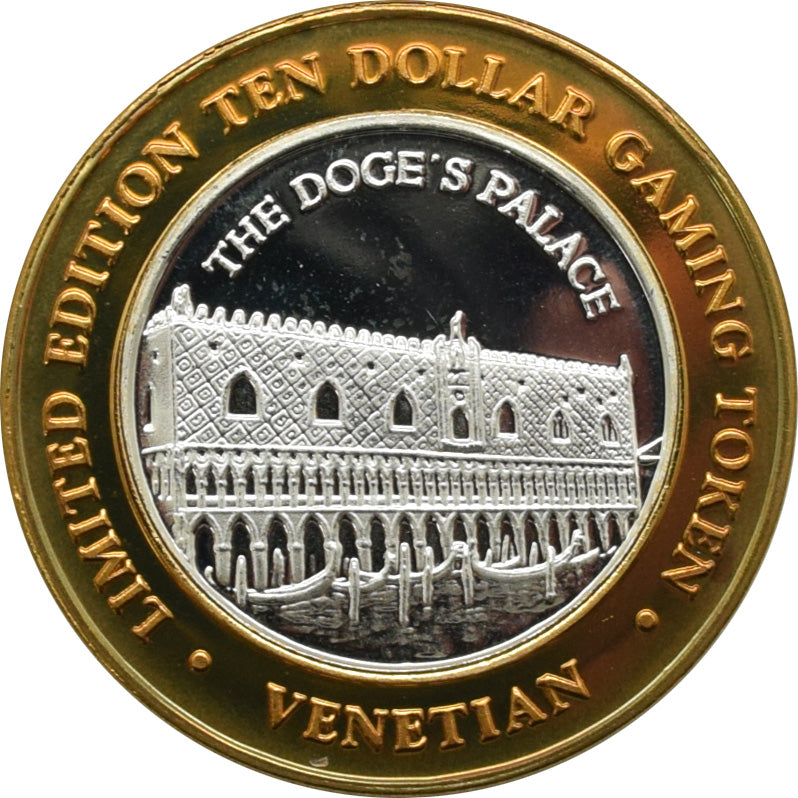 The Venetian Casino Las Vegas "Doge's Palace - Millennium" $10 Silver Strike .999 Fine Silver 1999