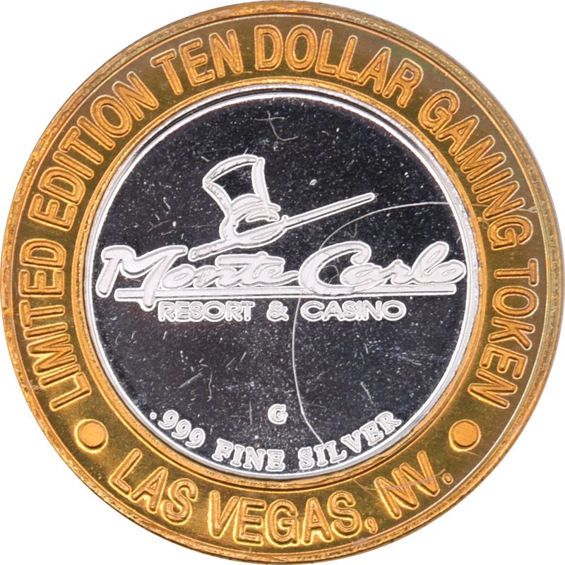 Monte Carlo Resort & Casino Las Vegas "Lance Burton with Ball" $10 Silver Strike .999 Fine Silver 1999