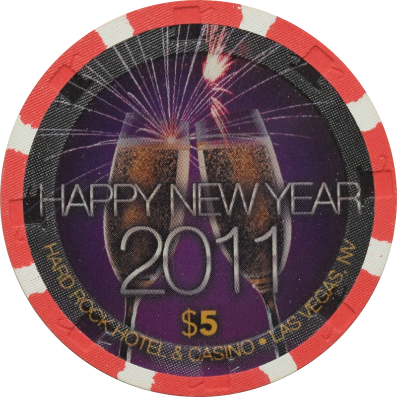 Hard Rock Casino Las Vegas Nevada $5 Happy New Year Chip 2011