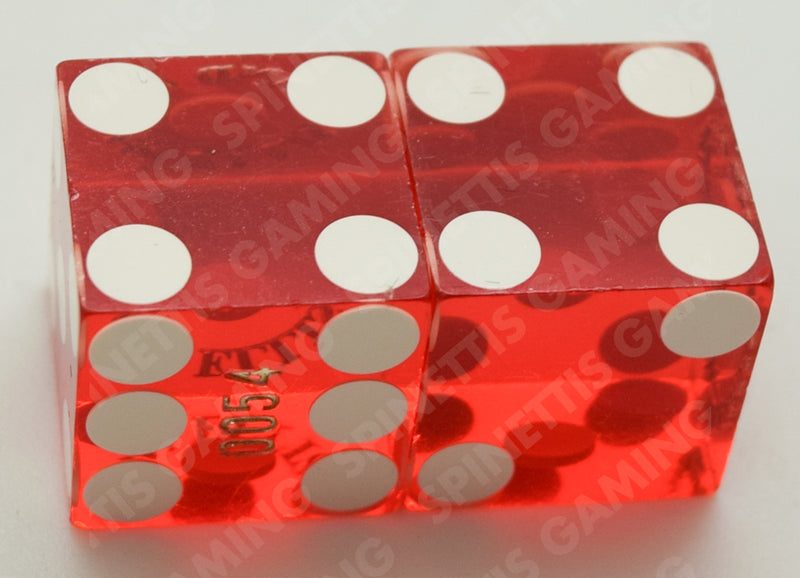 Ellis Island Casino Las Vegas Nevada Red Polished Pair of Dice