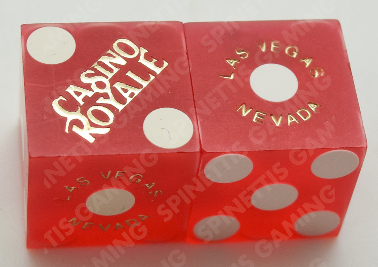 Casino Royale Las Vegas Nevada Red Sanded Pair of Dice