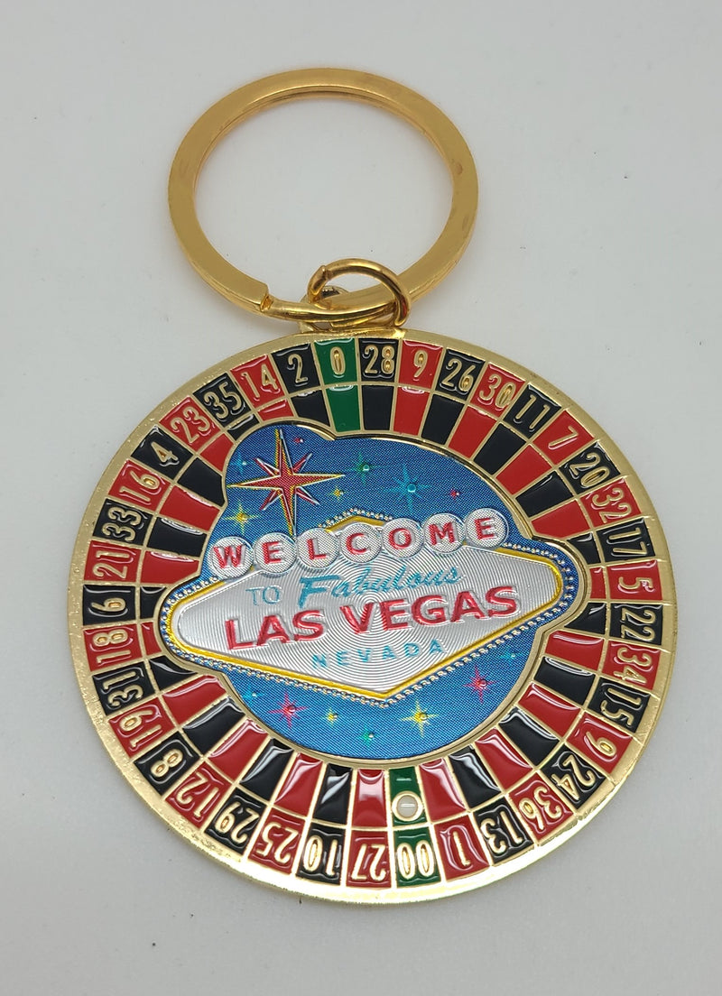 Key Chain Double Sided Roulette Las Vegas Sign