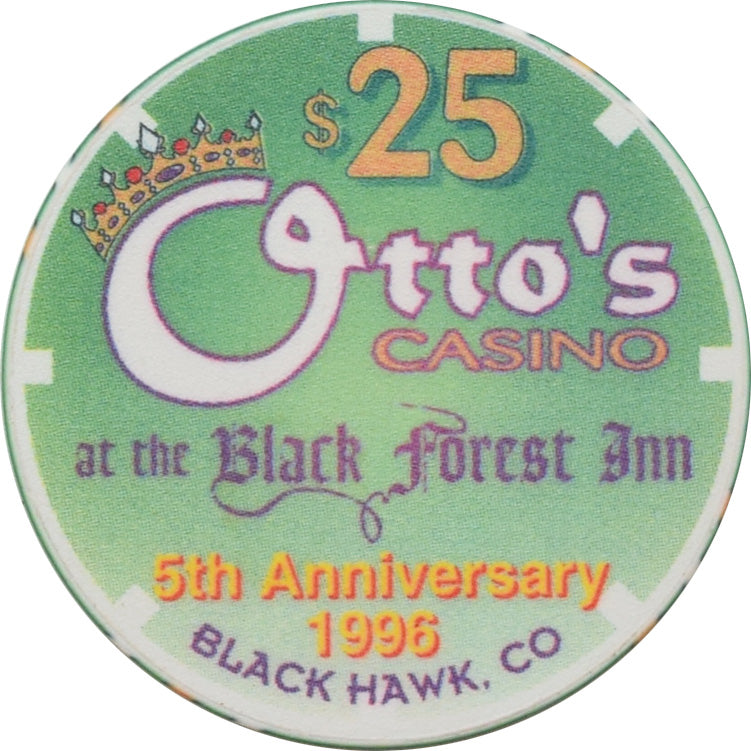 Otto's Casino Black Hawk Colorado $25 5th Anniversary Chip 1996