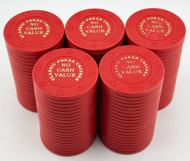 Rack of 100 Classic Poker Cruises Red NCV Chips