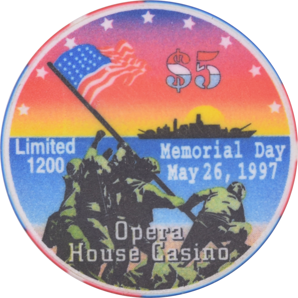 Opera House Casino N. Las Vegas Nevada $5 Memorial Day Chip 1997