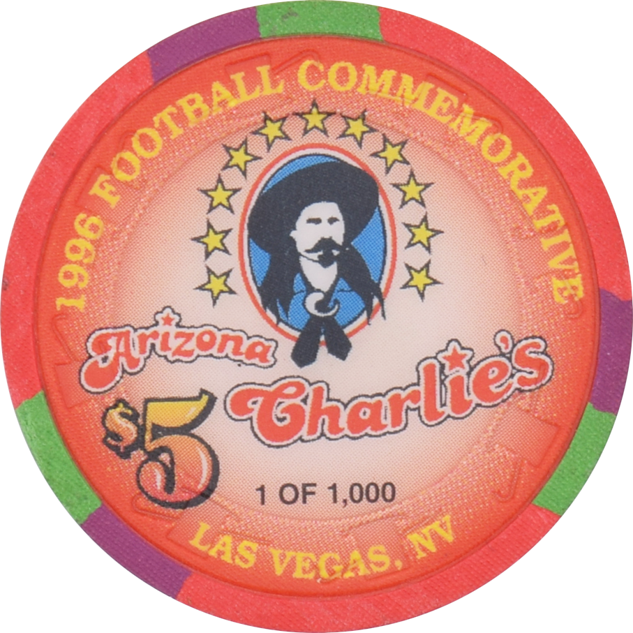 Arizona Charlie's Casino Las Vegas Nevada $5 The Rusher #30 Chip 1996