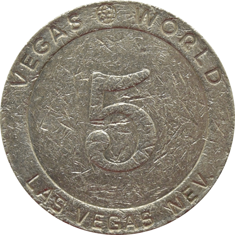 Vegas World Casino Las Vegas Nevada $5 No Cash Value Token