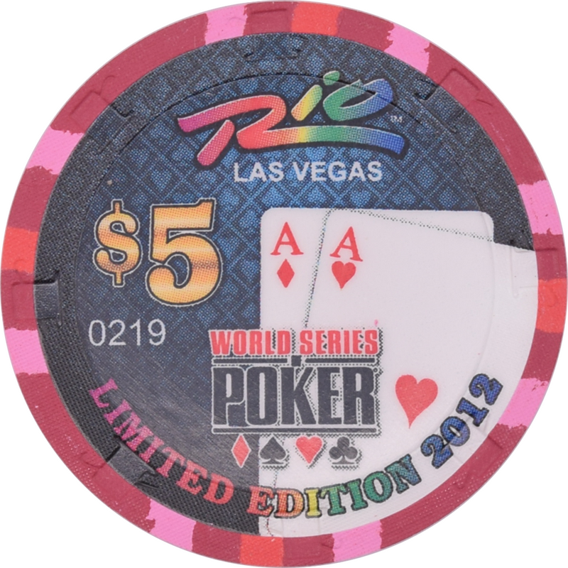 Rio Casino Las Vegas Nevada $5 WSOP 2012- Pair of Aces Chip 2012